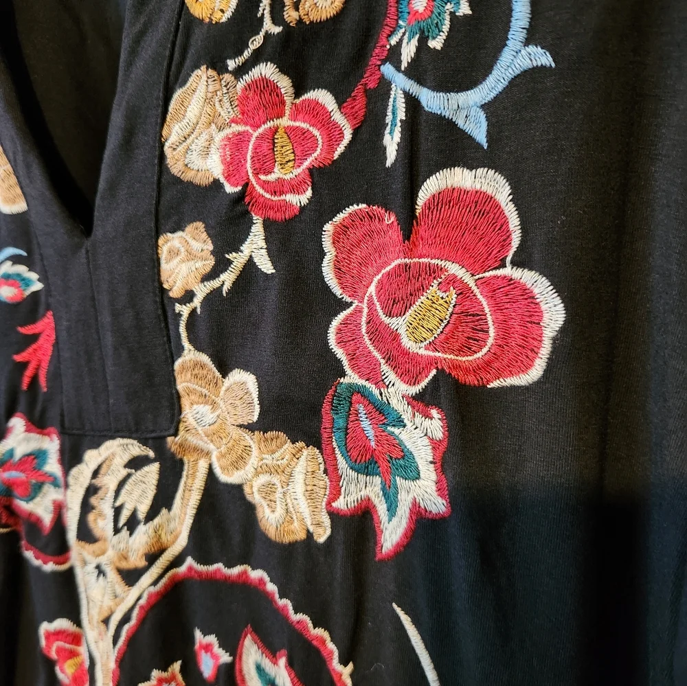 Chico's Black Tunic with Colorful Embroidery - Picture 3 of 3